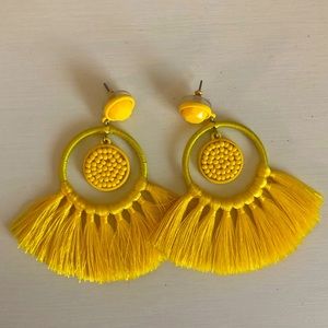 Yellow Tassel Earrings